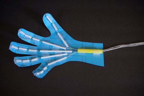 Paper and Straws Robotic Hand