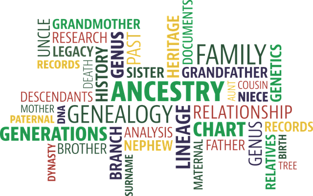 genealogy word cloud