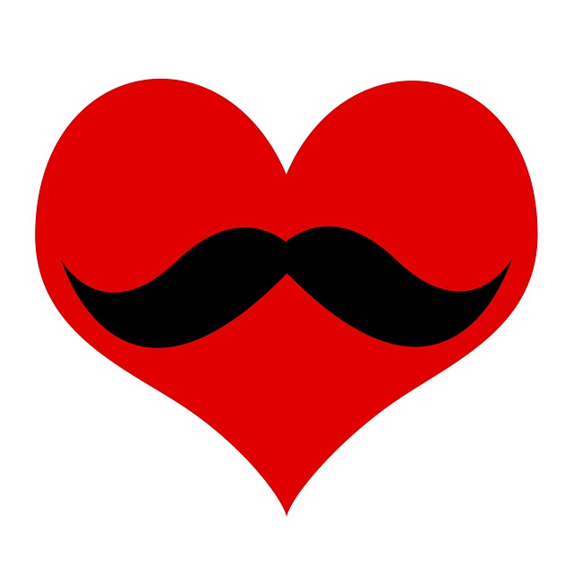 mustache heart