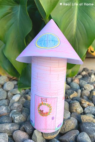 image of a small fairy or gnome home made of paper
