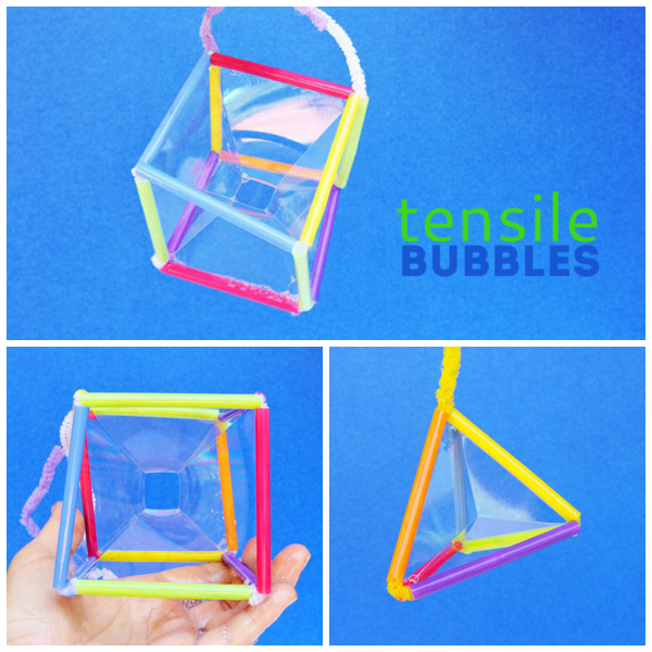 image of three dimensional shapes made with bubbles