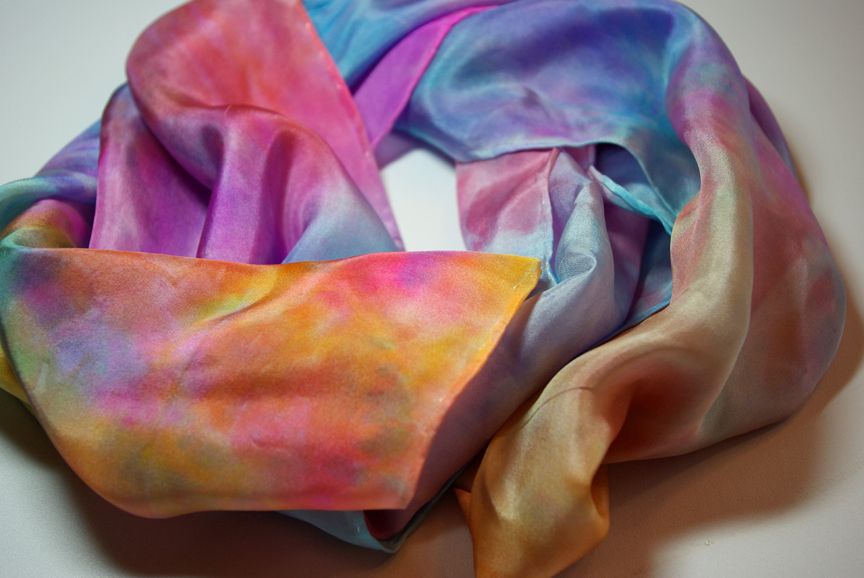 multi-hued silk scarf