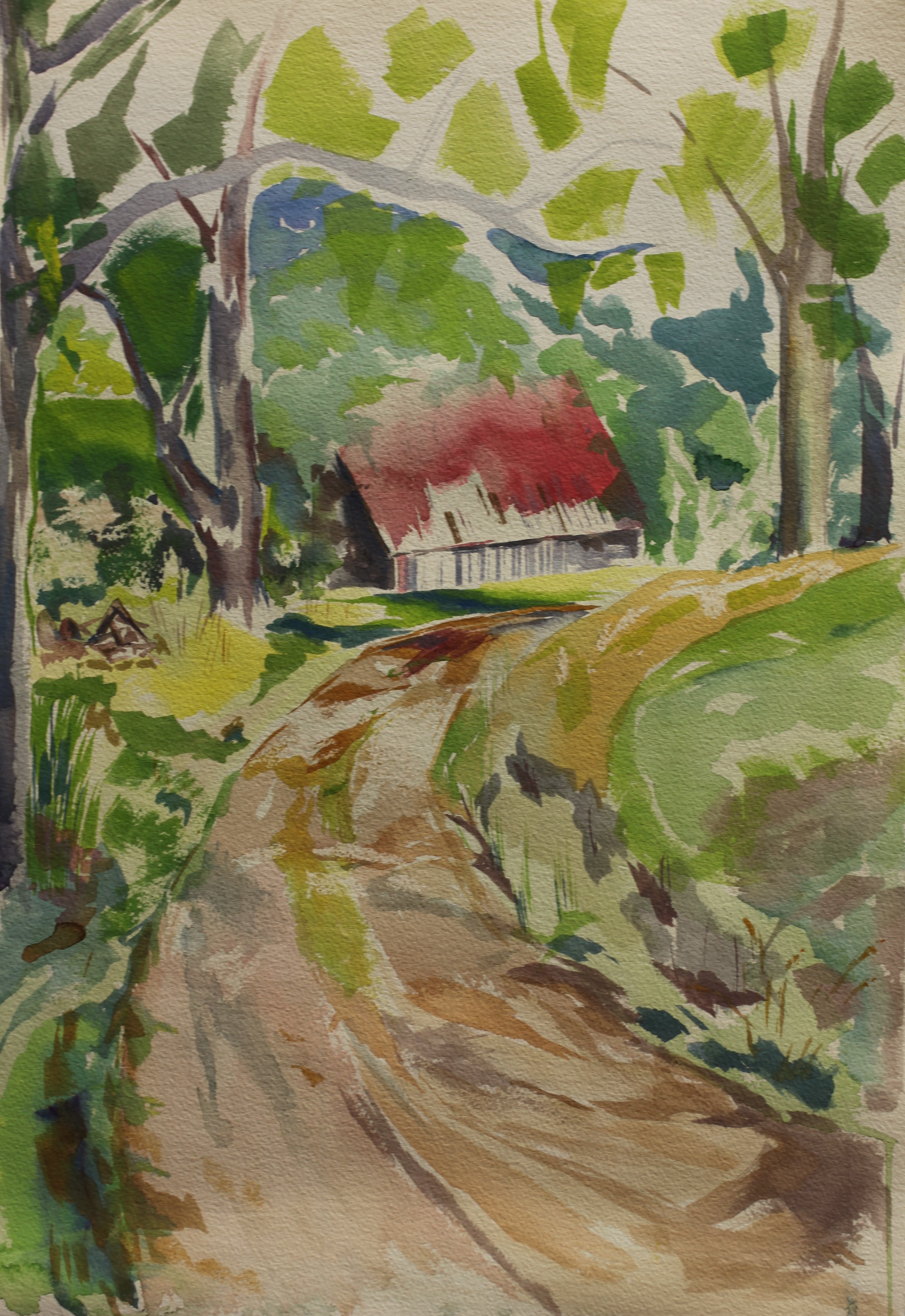 Steelville Farm-Plein Air-Watercolor