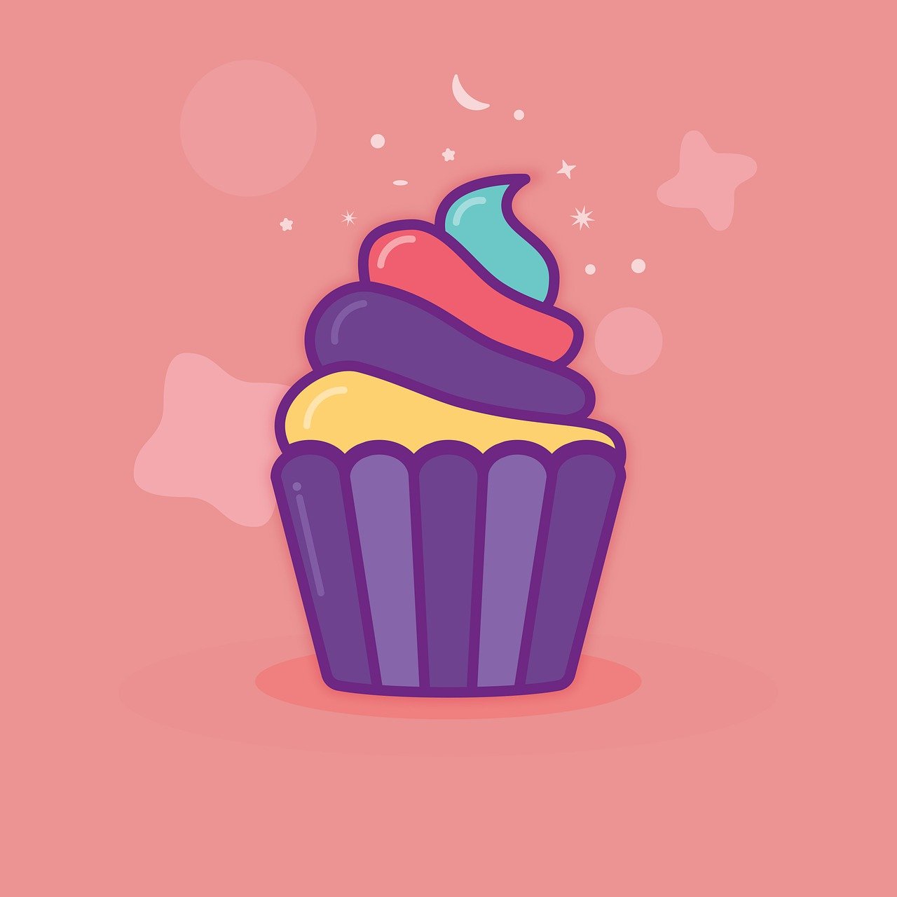 colorful cupcake