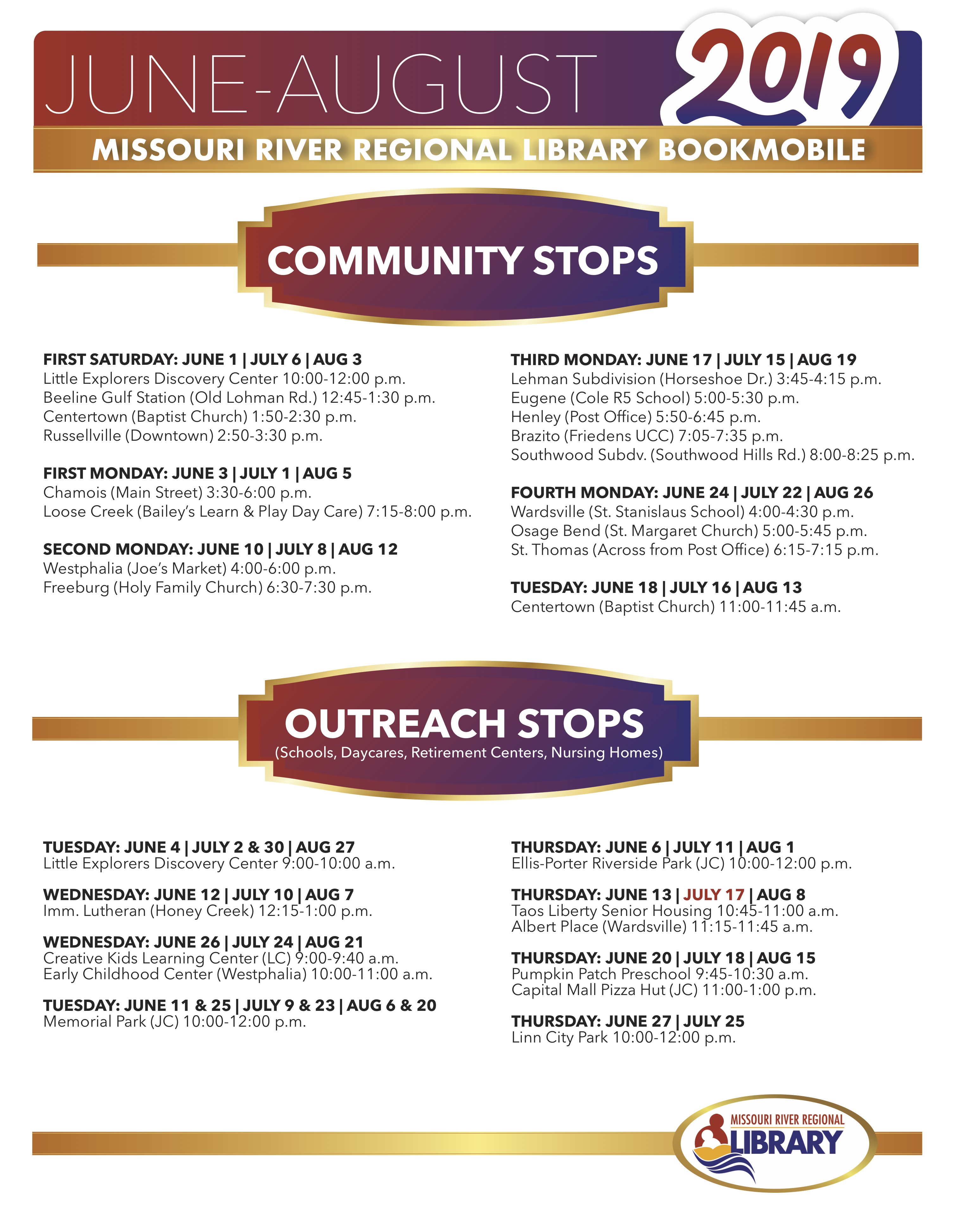 Bookmobile March-May Bookmobile March-May