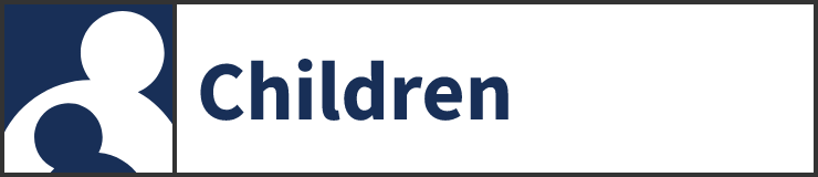 Children badge with navy reader icon