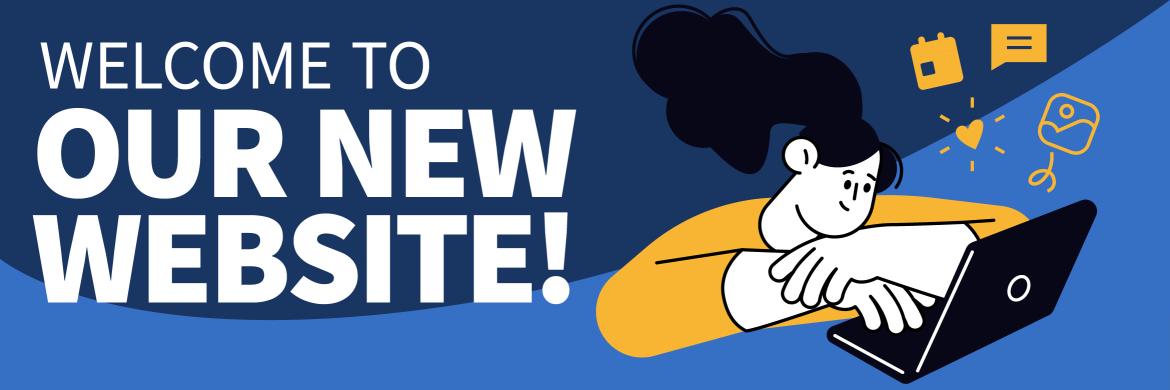 Banner that reads "Welcome to our new website!"