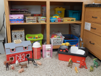 An assortment of toys on display
