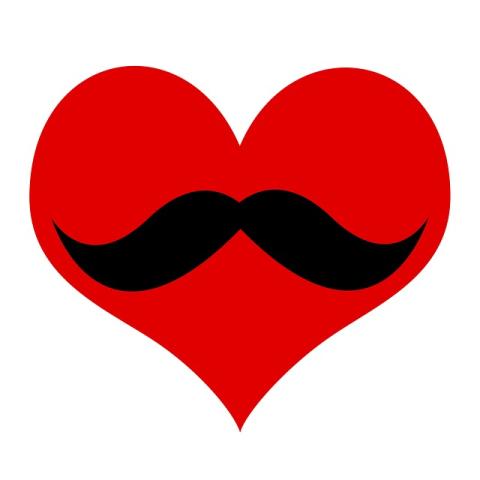 mustache heart