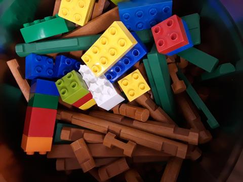 Legos and lincoln logs