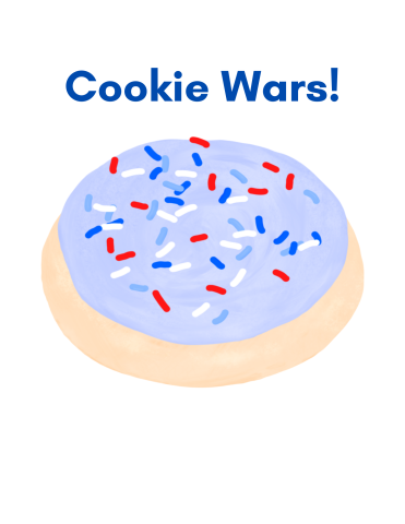 red, white and blue sugar cookie