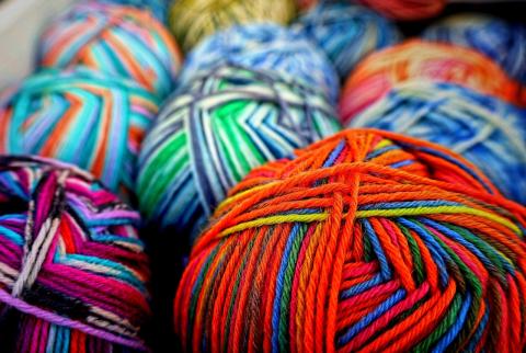 balls of colorful yarn