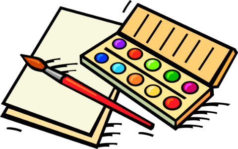 watercolors and paper