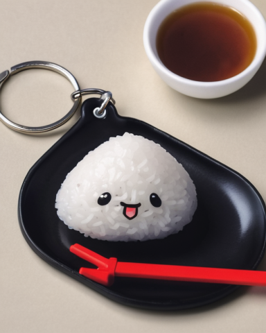 onigiri felt keychain