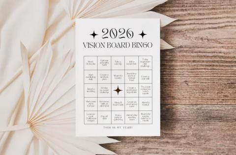 vision board bingo card