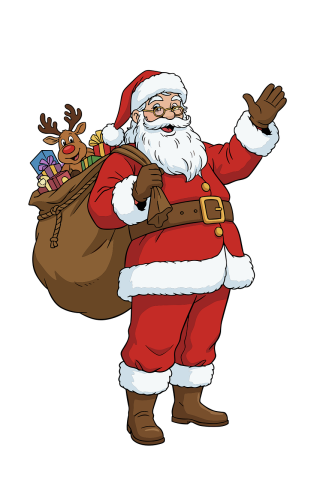 Santa with bag of toys from pixabay