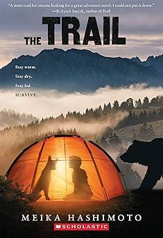 book cover: kids in flashlighted tent in mountains