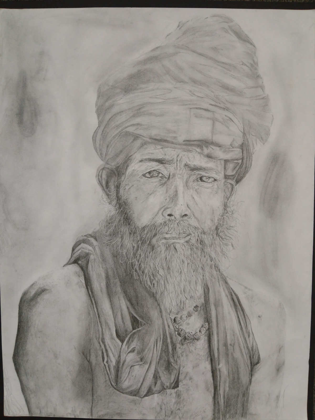 pencil sketch of man with turbin-artwork 2025