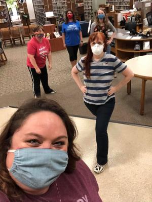 Staff in masks